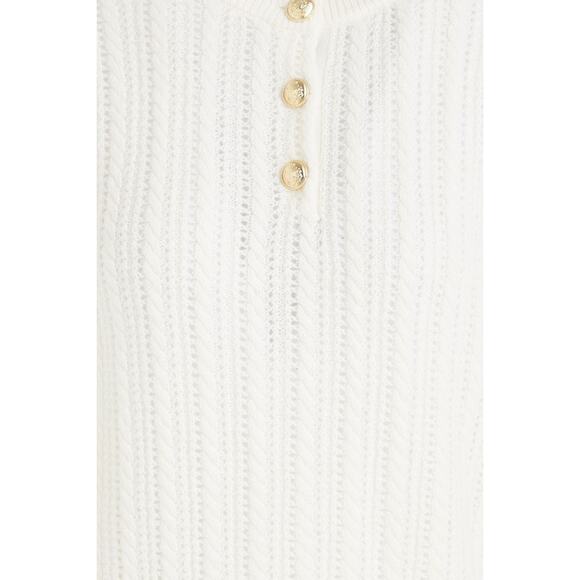 Derek Lam 10 Crosby Shea Pointelle-Knit Button Front Top - Picture 3 of 10